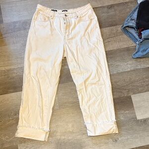 Wild fable cream high rise straight Jean with ankle cuff